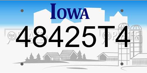 48425T4 Iowa License Plate