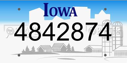 4842874 Iowa License Plate
