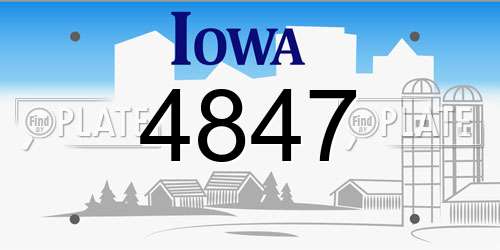 4847 Iowa License Plate