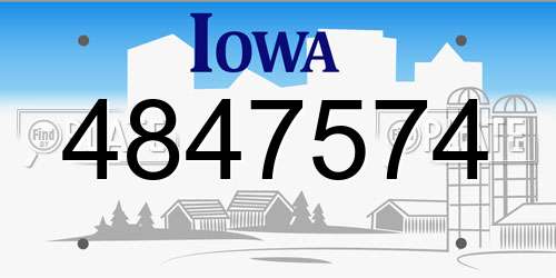 4847574 Iowa License Plate