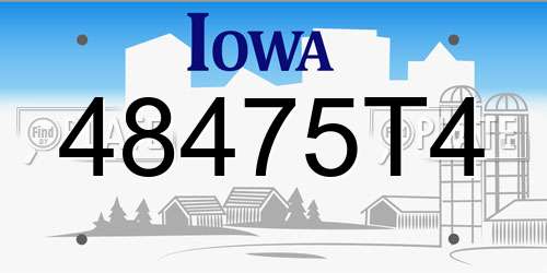 48475T4 Iowa License Plate