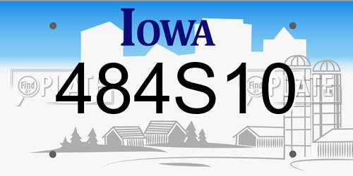 484S10 Iowa License Plate
