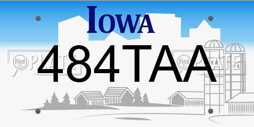484TAA Iowa License Plate