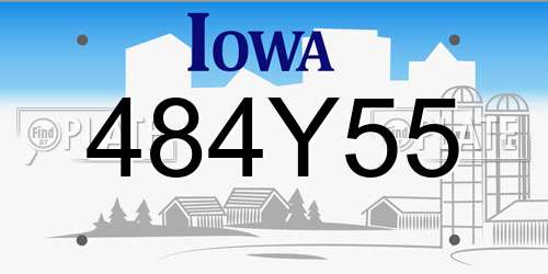 484Y55 Iowa License Plate
