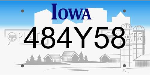 484Y58 Iowa License Plate