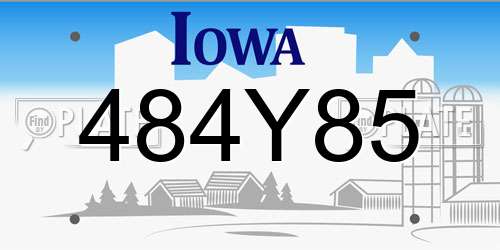 484Y85 Iowa License Plate
