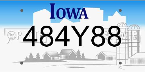 484Y88 Iowa License Plate