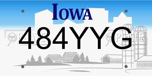 484YYG Iowa License Plate