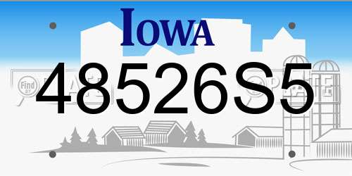 48526S5 Iowa License Plate