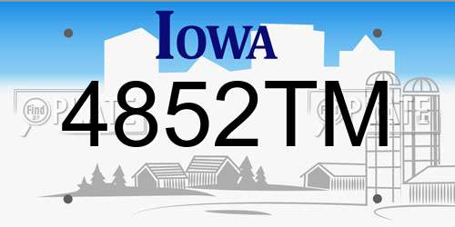 4852TM Iowa License Plate