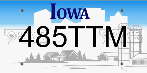 485TTM Iowa License Plate