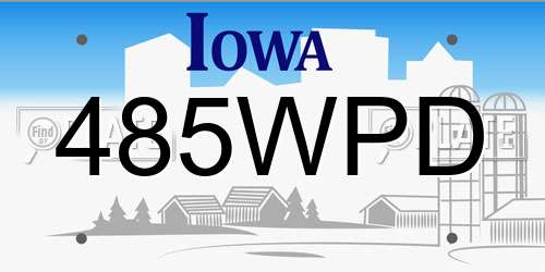 485WPD Iowa License Plate