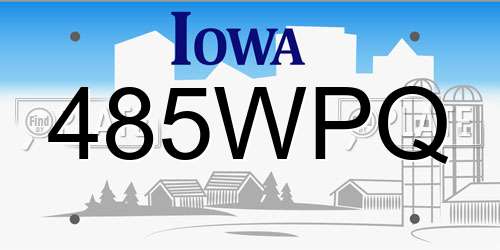 485WPQ Iowa License Plate