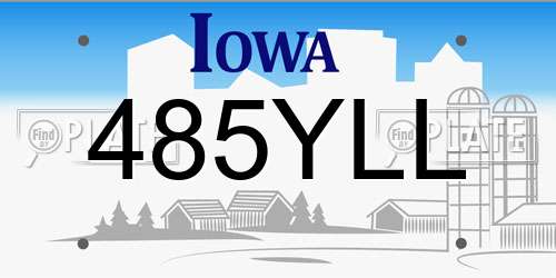 485YLL Iowa License Plate