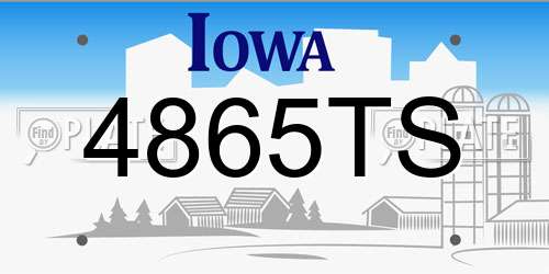 4865TS Iowa License Plate
