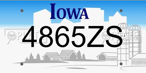 4865ZS Iowa License Plate