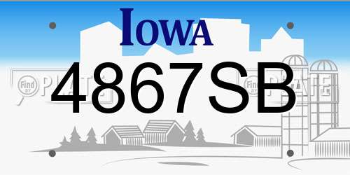 4867SB Iowa License Plate