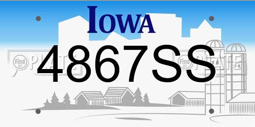 4867SS Iowa License Plate