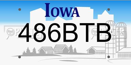 486BTB Iowa License Plate