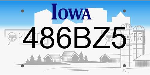 486BZ5 Iowa License Plate