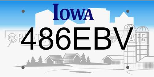 486EBV Iowa License Plate