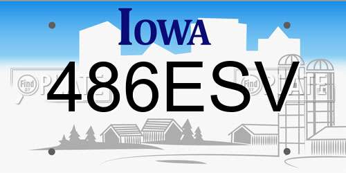 486ESV Iowa License Plate