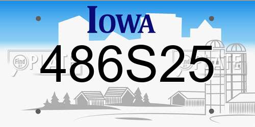 486S25 Iowa License Plate
