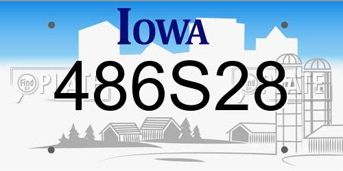 486S28 Iowa License Plate