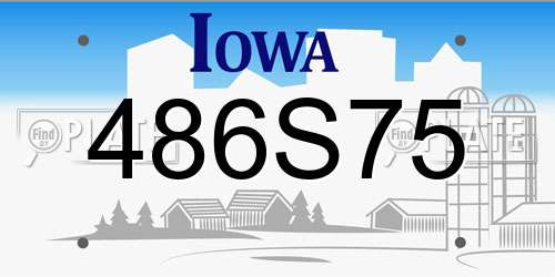 486S75 Iowa License Plate