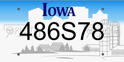 486S78 Iowa License Plate