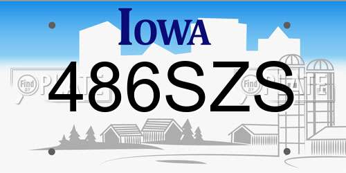 486SZS Iowa License Plate