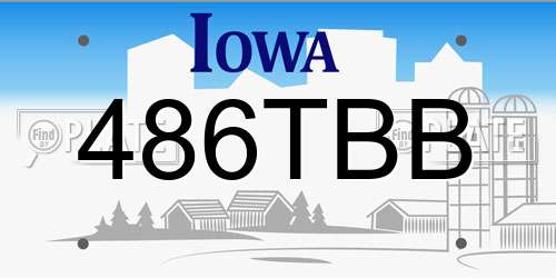 486TBB Iowa License Plate