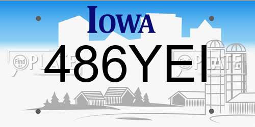 486YEI Iowa License Plate