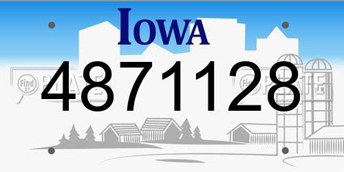 4871128 Iowa License Plate