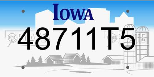 48711T5 Iowa License Plate