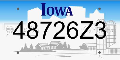 48726Z3 Iowa License Plate