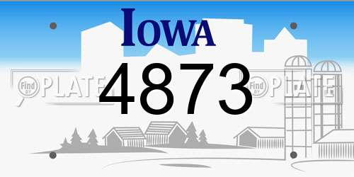 4873 Iowa License Plate