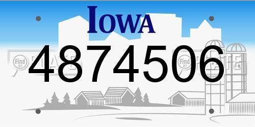 4874506 Iowa License Plate