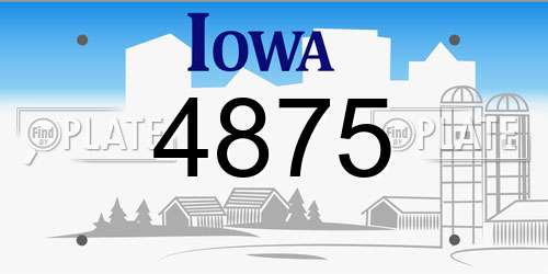 4875 Iowa License Plate