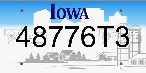 48776T3 Iowa License Plate