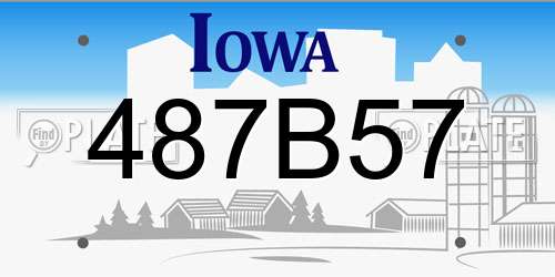 487B57 Iowa License Plate