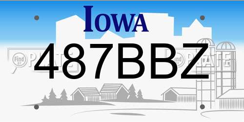 487BBZ Iowa License Plate
