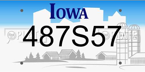 487S57 Iowa License Plate