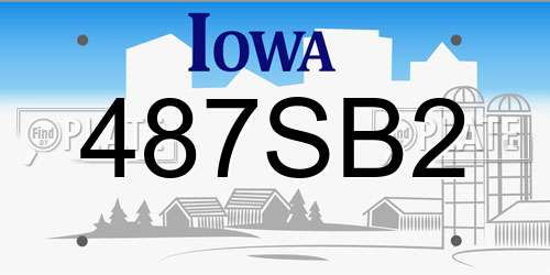 487SB2 Iowa License Plate