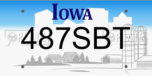 487SBT Iowa License Plate