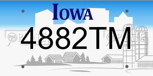 4882TM Iowa License Plate