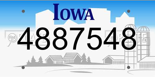 4887548 Iowa License Plate