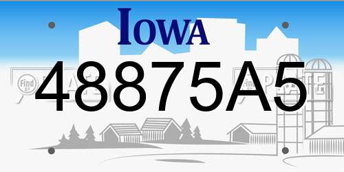 48875A5 Iowa License Plate