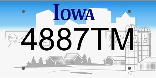 4887TM Iowa License Plate