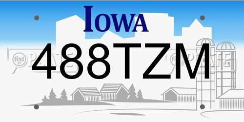 488TZM Iowa License Plate
